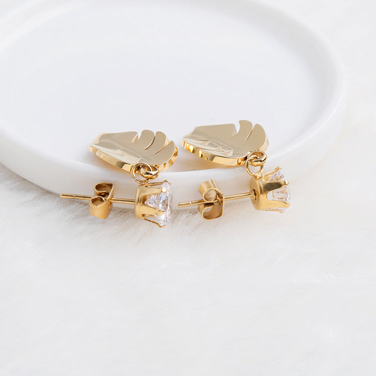 Minimalist Gold Leaf Earrings