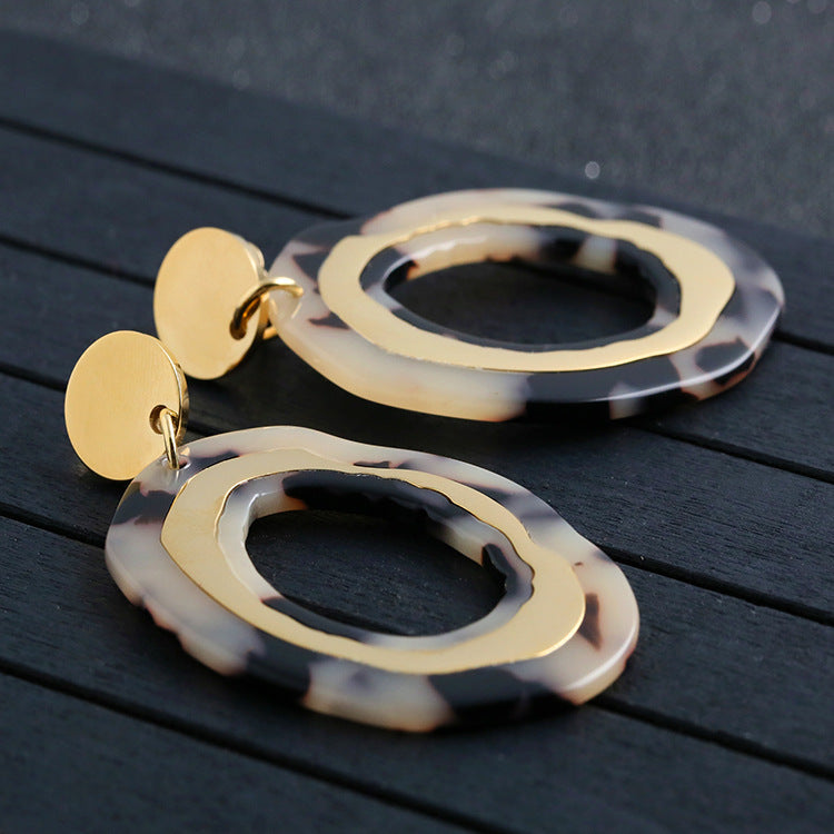 Bold Metal Acrylic Earrings