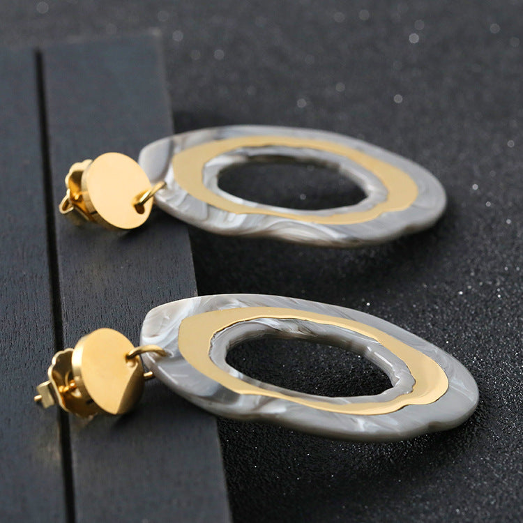 Bold Metal Acrylic Earrings