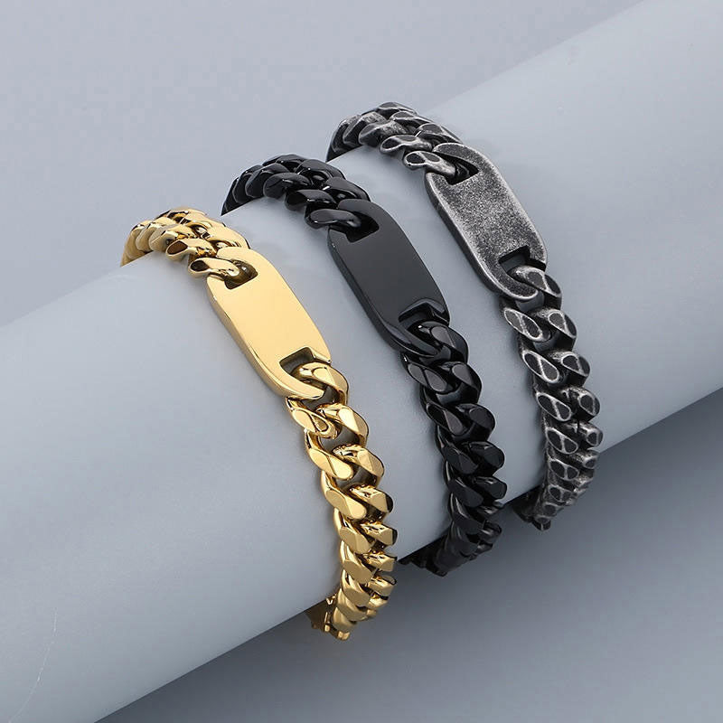 New Wholesale Custom Fashion Men Style Stainless Steel Six Side Cuban Bracelet