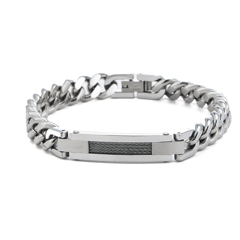 Fashion Wholesale Anti-Allergy High Polish Stainless Steel Men Bracelet