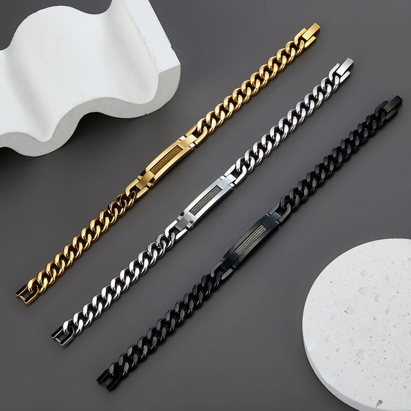 Fashion Wholesale Anti-Allergy High Polish Stainless Steel Men Bracelet