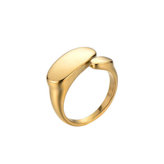 Wholesale Custom High Polish Stainless Steel PVD Waterproof Ring for Women 18K Gold Plated High Quality Jewelry