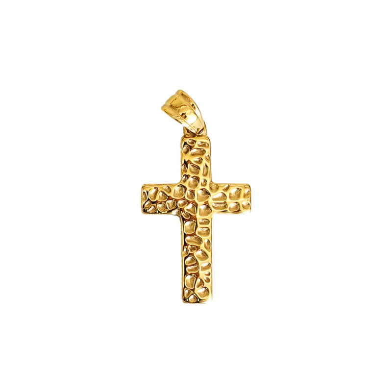 2025 New Design Wholesale Stainless Steel PVD 18K Gold Plated Waterproof Non-Tarnish Cross Pendant