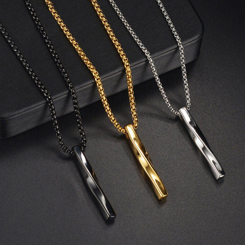 Hiphop Anti Tarnish Gold Necklace 18K Real Stainless Steel Fine Jewelry Pendant Necklaces for Men