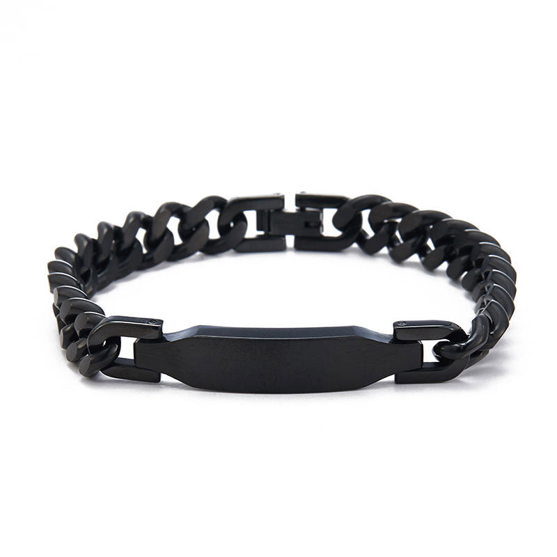 Fashion Wholesale Anti-Allergy Brush Finish Stainless Steel Blank Cuban Link High Quality Men Bracelet