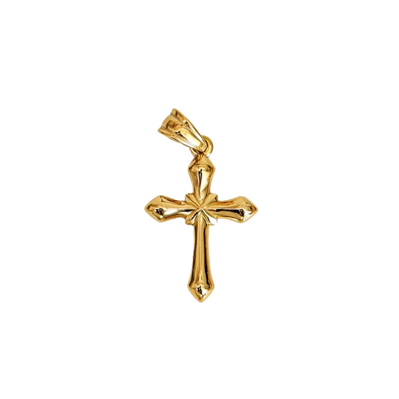 2025 New Design Wholesale Stainless Steel PVD 18K Gold Plated Waterproof Non-Tarnish Cross Pendant