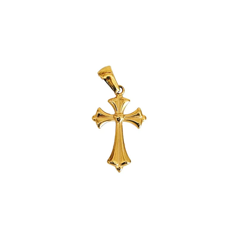 2025 New Design Wholesale Stainless Steel PVD 18K Gold Plated Waterproof Non-Tarnish Cross Pendant