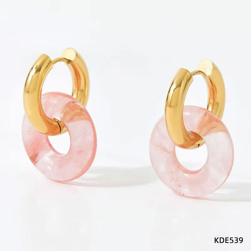 Stainless Steel Metal Cherry Cute Ear Studs Fashion Exquisite Golden Stud Earrings for Women Waterproof Jewelry