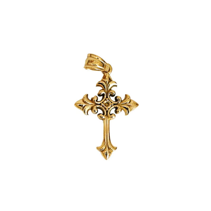2025 New Design Wholesale Stainless Steel PVD 18K Gold Plated Waterproof Non-Tarnish Cross Pendant