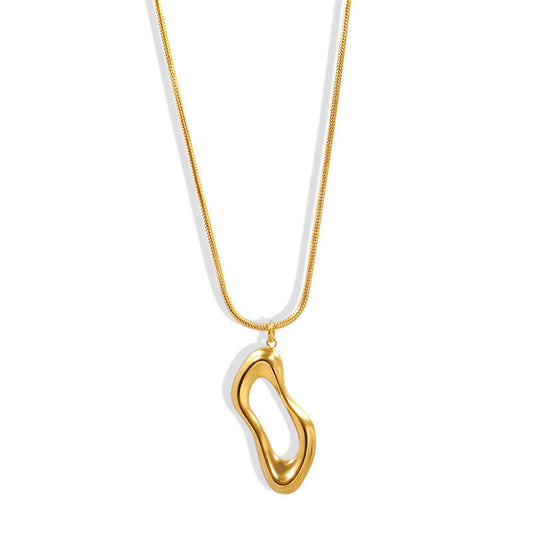 Wholesale Customized 18K Gold Plated Anti-Allergy Stainless Steel Fashion Pendant Necklace Trendy Style Hypoallergenic