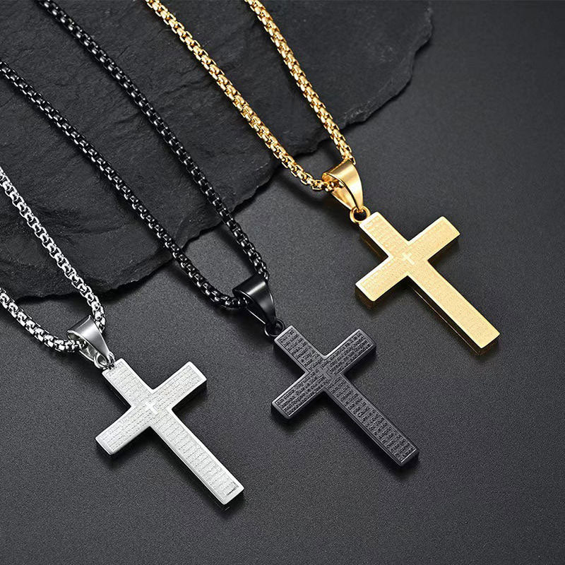 Religious Tarnish Free Durable 18k Gold Fine Chains Stainless Steel Dainty Cross Pendant Necklace for Men Women