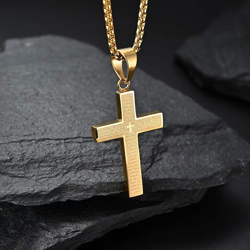 Religious Tarnish Free Durable 18k Gold Fine Chains Stainless Steel Dainty Cross Pendant Necklace for Men Women