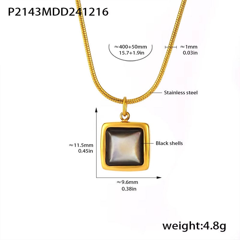 Factory Direct Supply square Stainless Steel 18k Gold-plated Necklace Waterproof Jewelry for Women