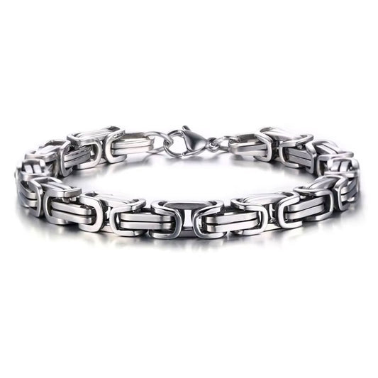 Wholesale 18K Gold Plated Stainless Steel Byzantine Bracelet Anti-Allergy High Polish Trendy Style