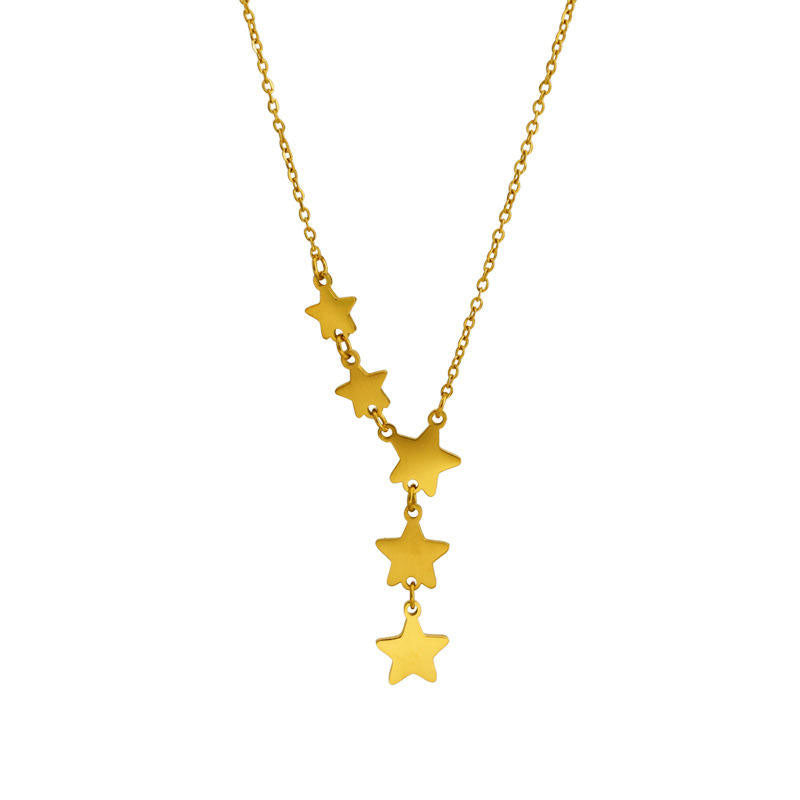 Wholesale 18K Gold Plated Anti Tarnish Stars Butterfly Pendant Necklace New Design Trendy Geometric Chains