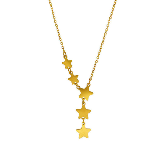 Wholesale 18K Gold Plated Anti Tarnish Stars Butterfly Pendant Necklace New Design Trendy Geometric Chains