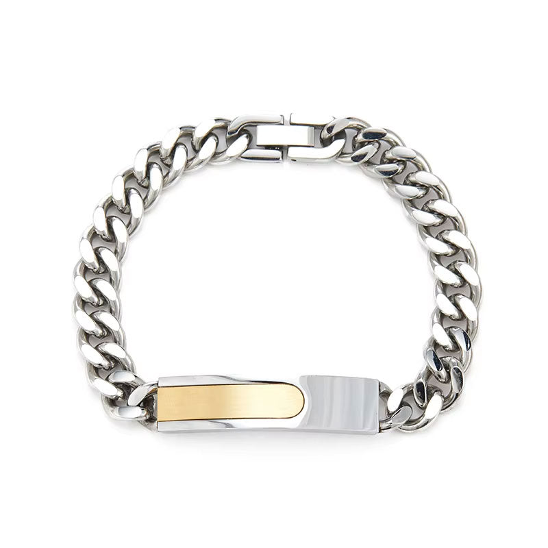 Fashion Wholesale Anti-Allergy Brush Finish Stainless Steel Custom Men Bracelet
