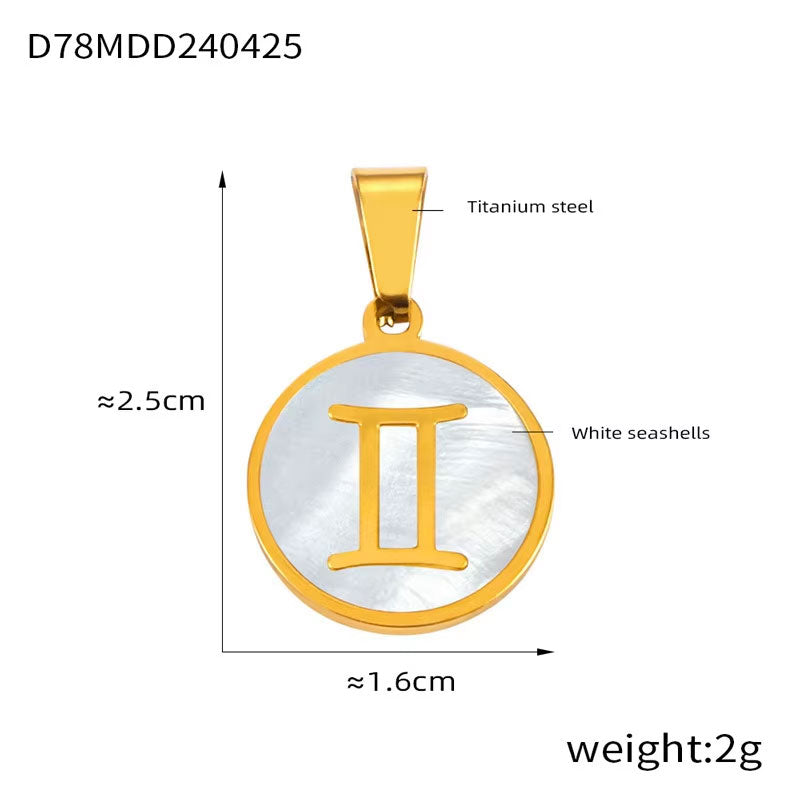 Hot Selling Constelation Round Brand Charm Joyas De Acero Inoxidable Al Por Mayor Stainless Steel 18K Shell DIY Accessories
