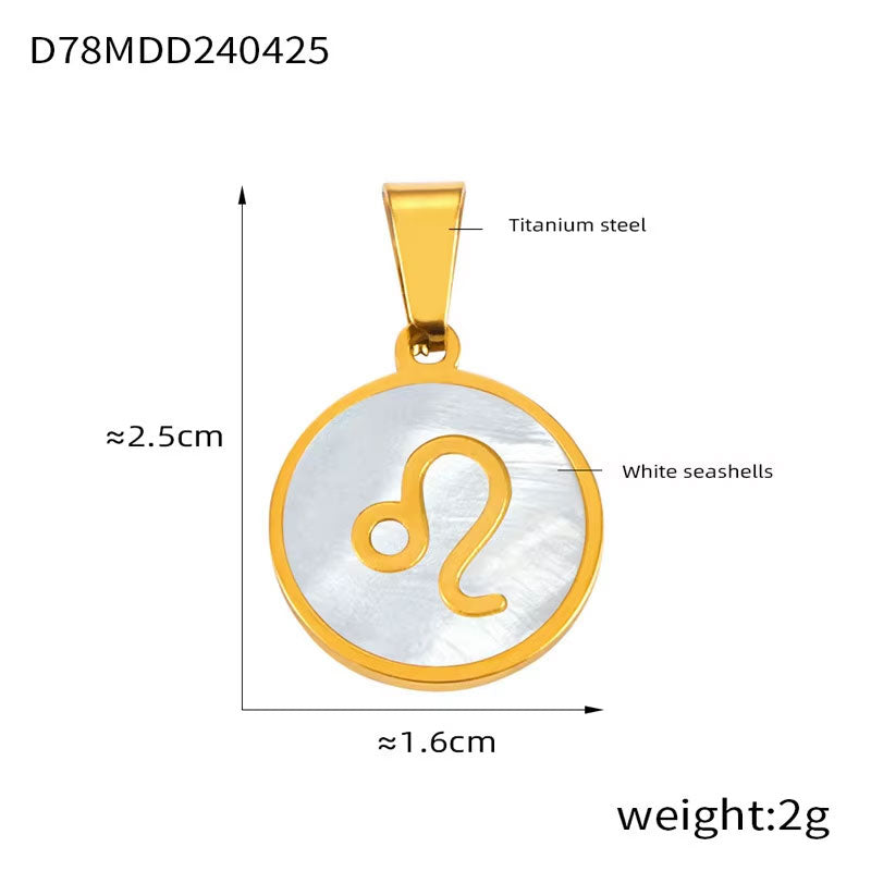 Hot Selling Constelation Round Brand Charm Joyas De Acero Inoxidable Al Por Mayor Stainless Steel 18K Shell DIY Accessories