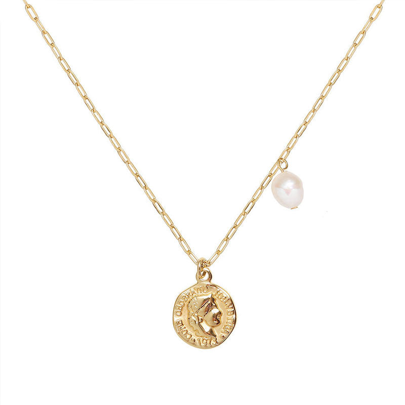 SUMMLY Vintage Personalized Charms 18K Gold Plated Stainless Steel Pendants Chain Necklace Portrait Fashion Jewelry