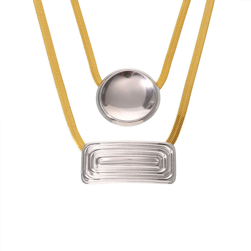 2025 Fashion Jewelry Manufacturer Wholesale Large Rectangular Zircon 18K Filled 316L Stainless Steel Necklace