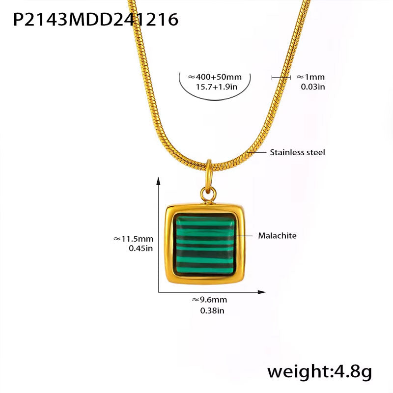 Factory Direct Supply square Stainless Steel 18k Gold-plated Necklace Waterproof Jewelry for Women