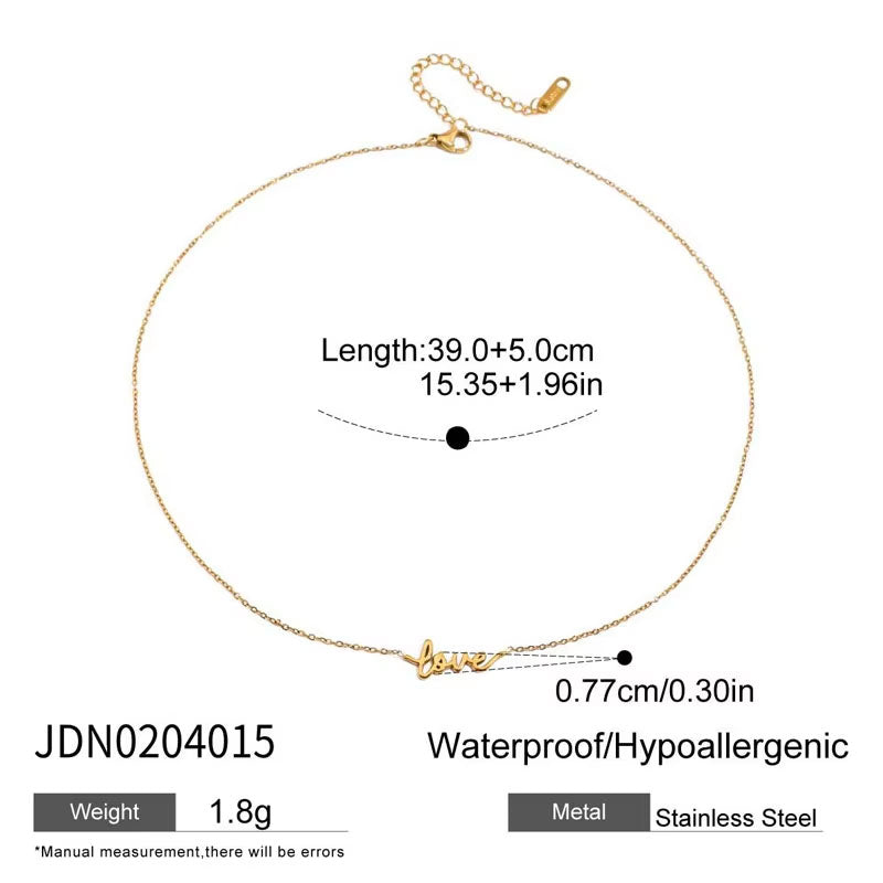 Trendy Anti Tarnish Gold Necklace 18K Real Stainless Steel Fine Jewelry Paperclip Necklaces for Women