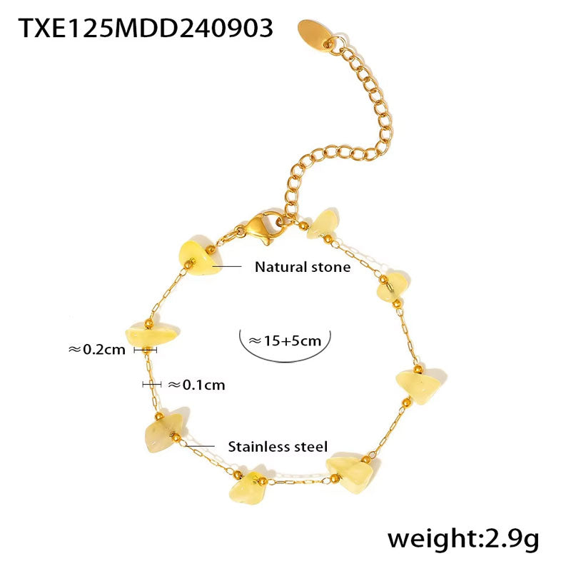 Natural Gravel Pendant Necklace Good Price of Good Quality Stainless Steel Dainty Natural Gravel Pendant Necklace