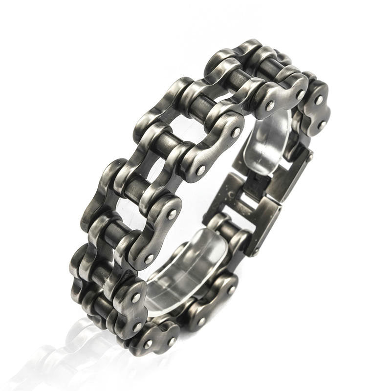 Wholesale Custom Hypoallergenic Non Tarnish Fashion Jewelry Punk Men's Bike Chain Bracelet