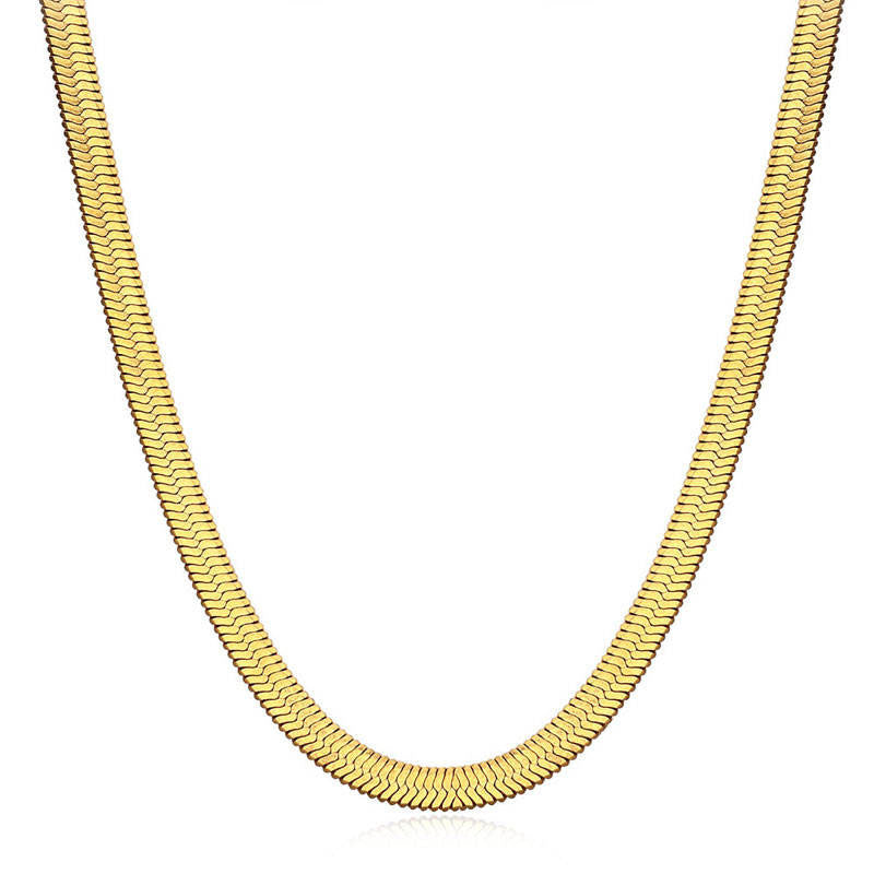 Trendy No Fading Stainless Steel 14k 18k Real Gold Solid Gold Pearl Chain Necklace for Women