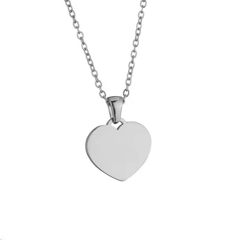 Anti Tarnish Gold Necklace 18K Real Stainless Steel Fine Jewelry Custom Letter Heart Necklaces for Women Men