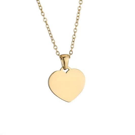 Anti Tarnish Gold Necklace 18K Real Stainless Steel Fine Jewelry Custom Letter Heart Necklaces for Women Men