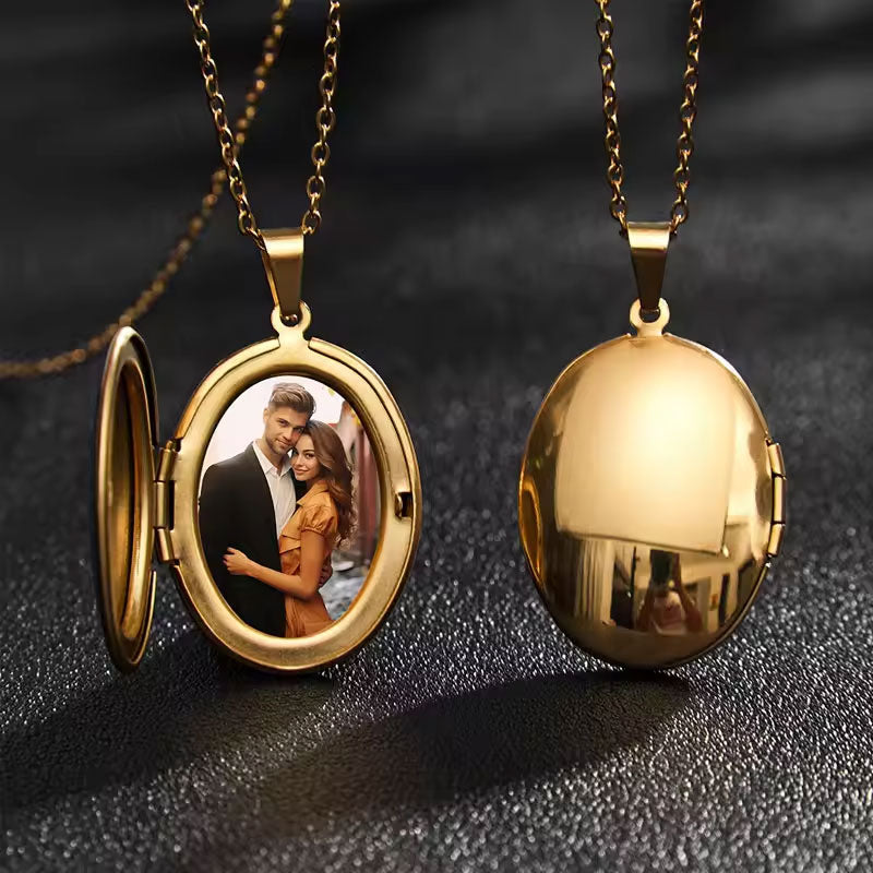 Waterproof Charm Anti Tarnish DIY Photo Solid Gold Jewelry Necklace 14k Stainless Steel Necklace Blank for Women Men