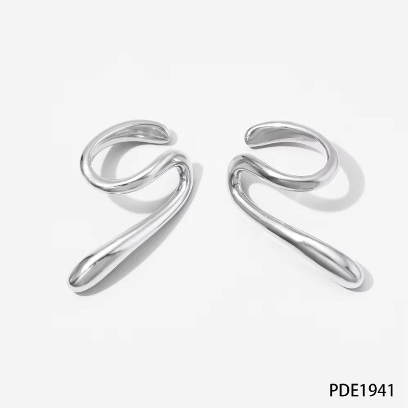 Hypoallergenic Stainless Steel Classic Stud Earrings for Women Non-Pierced Ear Cuff Hoop Jewelry Clip-On