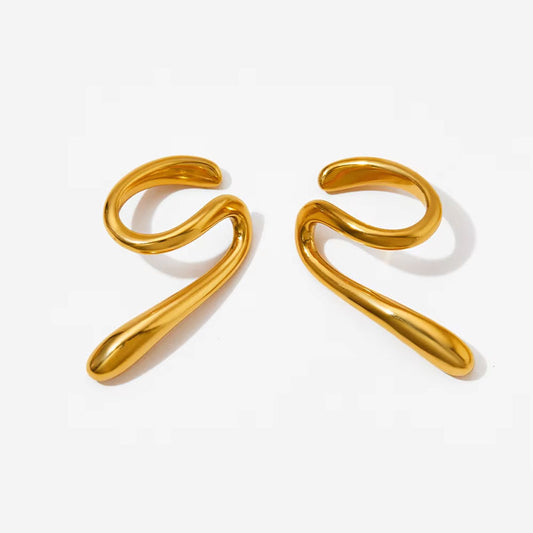 Hypoallergenic Stainless Steel Classic Stud Earrings for Women Non-Pierced Ear Cuff Hoop Jewelry Clip-On