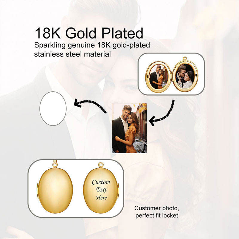 Waterproof Charm Anti Tarnish DIY Photo Solid Gold Jewelry Necklace 14k Stainless Steel Necklace Blank for Women Men