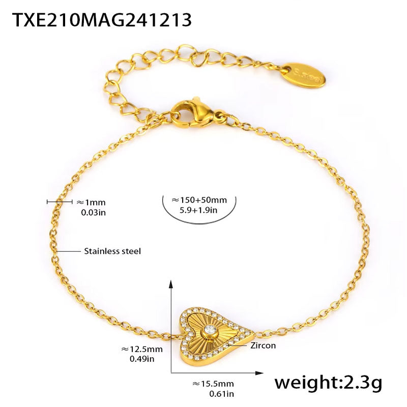 Wholesale Romantic Lover Heart Pendant Necklace for Women Fashion Stainless Steel Jewelry Mother Girl Gift