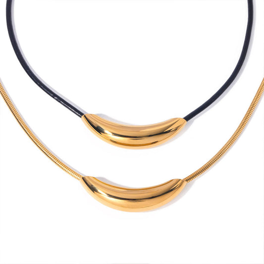 Trendy Jewelry Stainless Steel Non Tarnish PVD 18K Real Gold Plated Fine Choker Necklaces for Women Girls