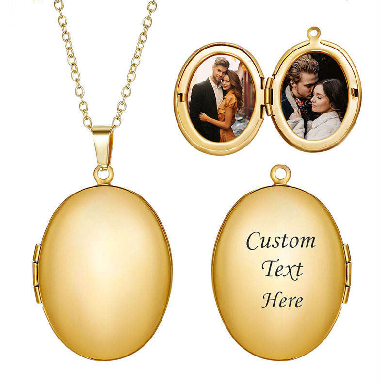 Waterproof Charm Anti Tarnish DIY Photo Solid Gold Jewelry Necklace 14k Stainless Steel Necklace Blank for Women Men