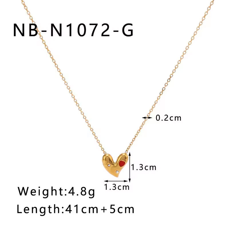 Trends 2025 Modern Unique Waterproof Anti Tarnish 316l Stainless Steel 18k Gold Heart Pendant Necklace for Women