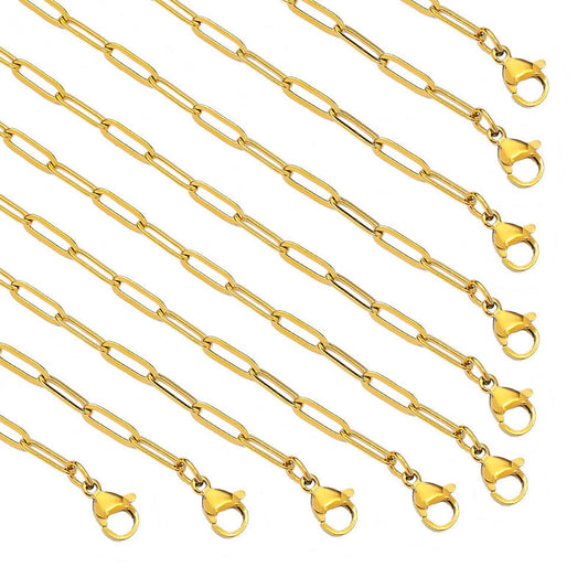 Trendy Anti Tarnish Gold Jewelry Necklace 24k Dubai Stainless Steel Chain Necklace for Women Men Girls
