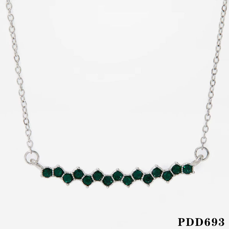 Waterproof Collarbone Gold Plated Zircon Pendant Necklaces for Women Stainless Steel