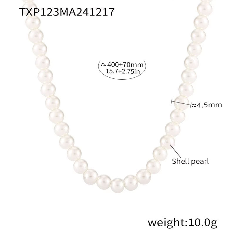 Dainty 18K Gold Plated Stainless Steel Chain Choker Necklace Sets Minimalist Jewelry Pearl Bead Layered Necklaces for Women
