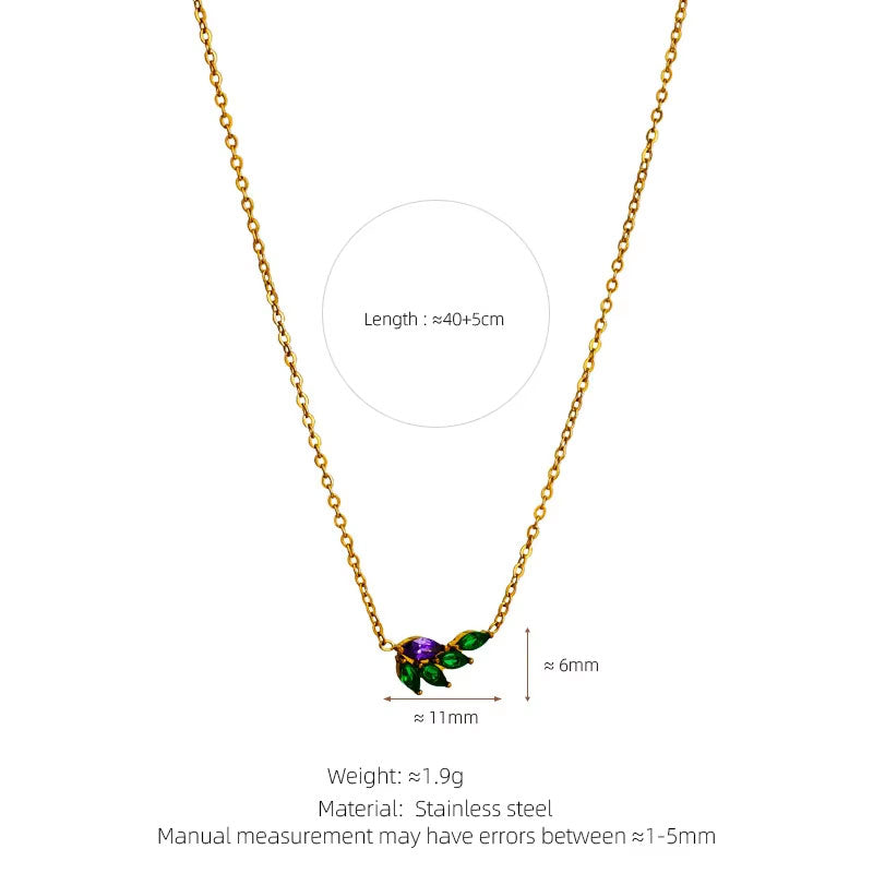 2025 New Design Trendy 18K Gold Plated Zircon Stone Butterfly Pendant Necklace Wholesale Non-Tarnish Stainless Steel PVD Chains