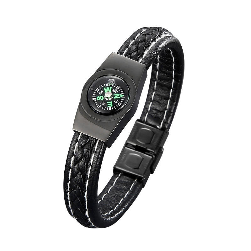 New Design Wholesale Fashion Stainless Steel Survival Compass Bracelet