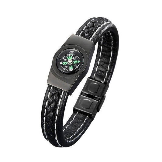 New Design Wholesale Fashion Stainless Steel Survival Compass Bracelet