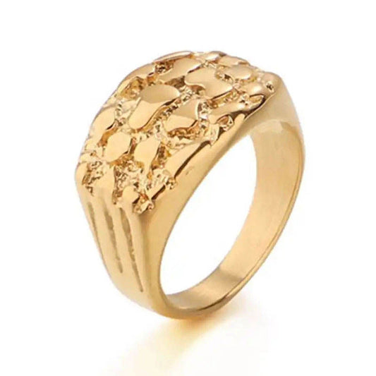 Trendy Wholesale Custom Adjustable 18K PVD Gold Plated Stainless Steel Hip Hop Rings for Men Women Boy