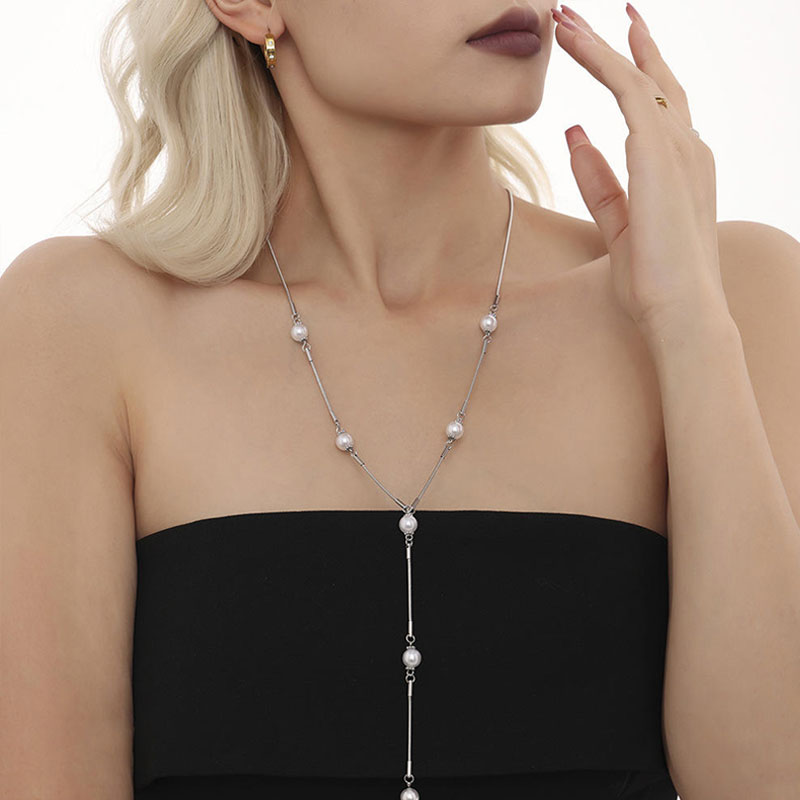 Fashion Starry Pearl Necklace French Style Temperament Entry Changeable Clavicle Chain Female Socialite