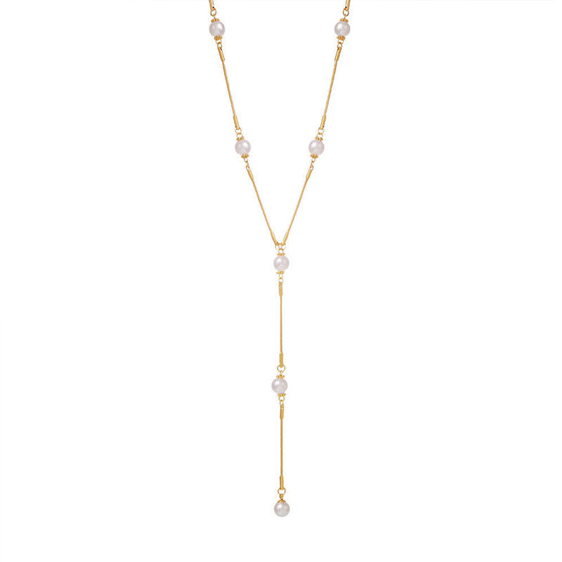 Fashion Starry Pearl Necklace French Style Temperament Entry Changeable Clavicle Chain Female Socialite